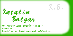 katalin bolgar business card